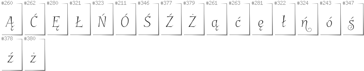 Polnisch - Zusätzliche Zeichen in der Schrift Garineldo