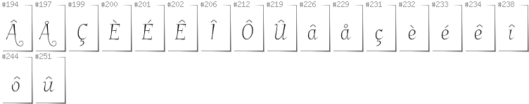 Walloon - Additional glyphs in font Garineldo