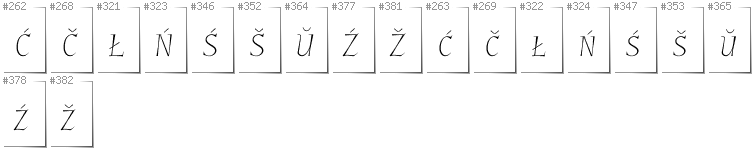 Weißrussisch Lacinka - Zusätzliche Zeichen in der Schrift GarineldoSC