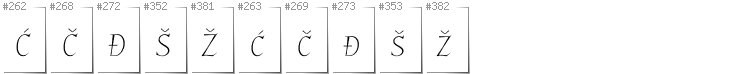 Bosnian - Additional glyphs in font GarineldoSC