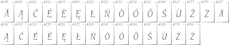 Kaschubisch - Zusätzliche Zeichen in der Schrift GarineldoSC