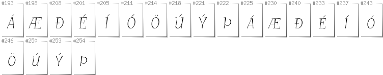 Icelandic - Additional glyphs in font GarineldoSC
