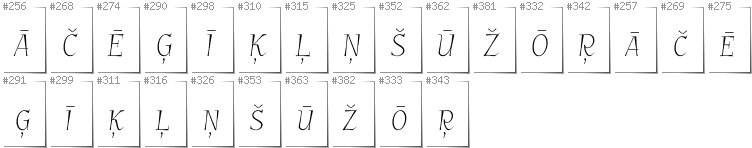 Lettisch - Zusätzliche Zeichen in der Schrift GarineldoSC