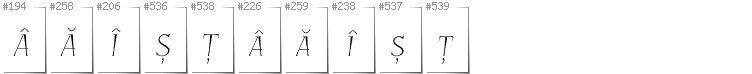 Rumuński - Dodatkowe glify w foncie GarineldoSC