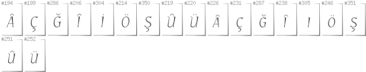 Türkisch - Zusätzliche Zeichen in der Schrift GarineldoSC