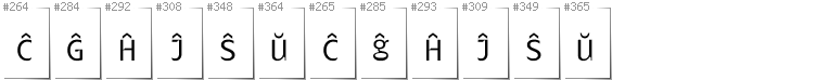 Esperanto - Additional glyphs in font Gatometrix