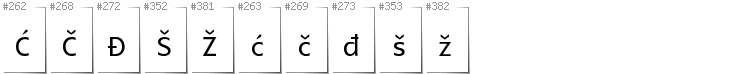 Bosnisch - Zusätzliche Zeichen in der Schrift Glametrix