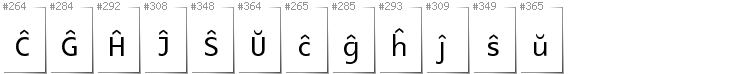 Esperanto - Additional glyphs in font Glametrix