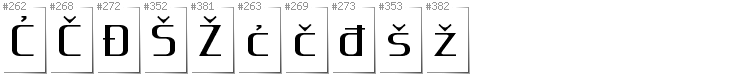 Bosnian - Additional glyphs in font Gputeks