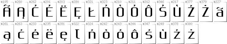 Kashubian - Additional glyphs in font Gputeks
