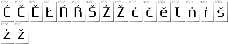 Upper Sorbian - Additional glyphs in font Gputeks