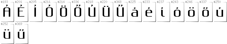 Hungarian - Additional glyphs in font Gputeks