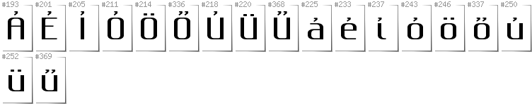 Ungarisch - Zusätzliche Zeichen in der Schrift Gputeks