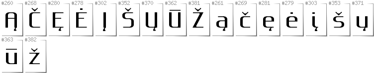 Lithuanian - Additional glyphs in font Gputeks