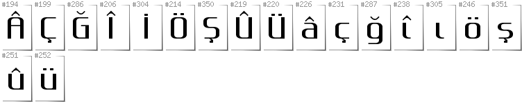 Turkish - Additional glyphs in font Gputeks