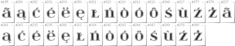 Kashubian - Additional glyphs in font Itsadzoke