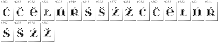 Lower Sorbian - Additional glyphs in font Itsadzoke