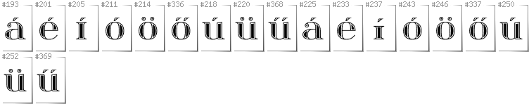 Hungarian - Additional glyphs in font Itsadzoke