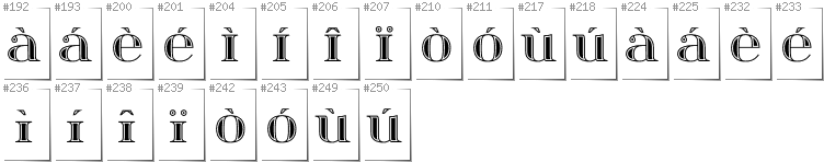 Italian - Additional glyphs in font Itsadzoke
