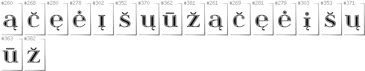 Lithuanian - Additional glyphs in font Itsadzoke