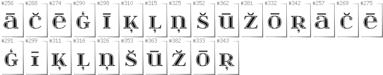 Latvian - Additional glyphs in font Itsadzoke