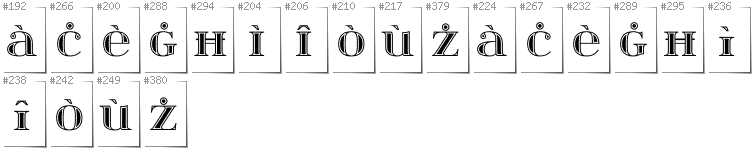 Maltese - Additional glyphs in font Itsadzoke