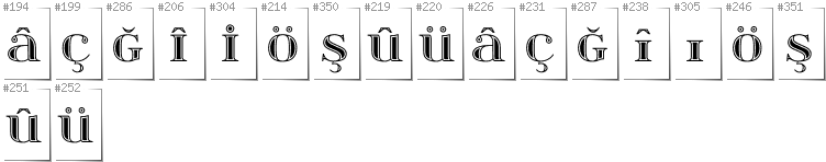 Turkish - Additional glyphs in font Itsadzoke