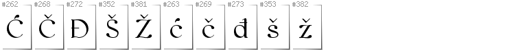 Bosnian - Additional glyphs in font Kawoszeh