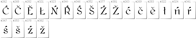 Niedersorbisch - Zusätzliche Zeichen in der Schrift Kawoszeh