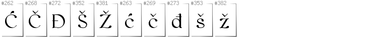 Croatian - Additional glyphs in font Kawoszeh
