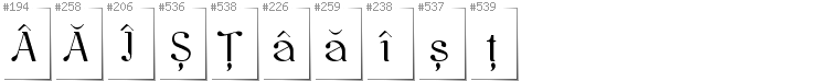Romanian - Additional glyphs in font Kawoszeh