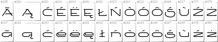 Kashubian - Additional glyphs in font Ketosag