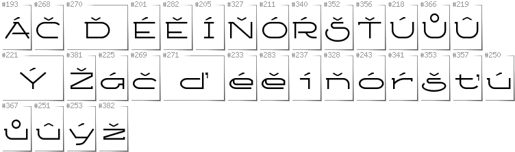 Czech - Additional glyphs in font Ketosag