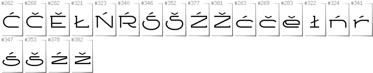 Lower Sorbian - Additional glyphs in font Ketosag