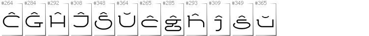 Esperanto - Additional glyphs in font Ketosag