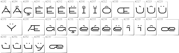 French - Additional glyphs in font Ketosag