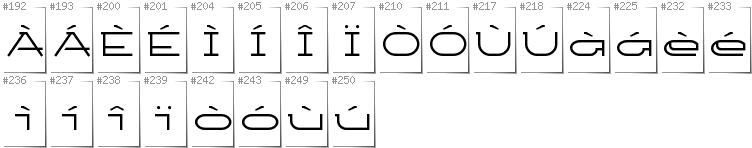 Italian - Additional glyphs in font Ketosag