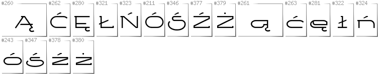 Polish - Additional glyphs in font Ketosag