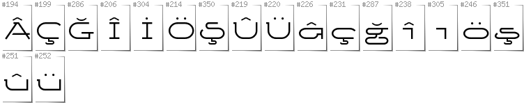Turkish - Additional glyphs in font Ketosag