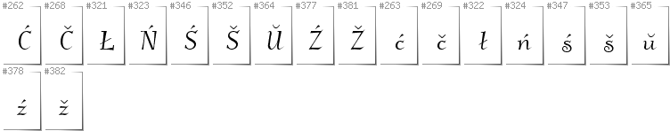 Weißrussisch Lacinka - Zusätzliche Zeichen in der Schrift Kleymissky