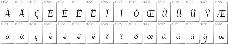 French - Additional glyphs in font Kleymissky