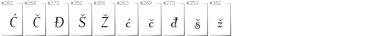 Croatian - Additional glyphs in font Kleymissky