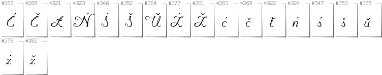 Belarusan Lacinka - Additional glyphs in font Konstytucyja