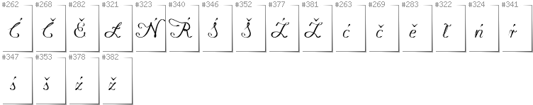 Lower Sorbian - Additional glyphs in font Konstytucyja