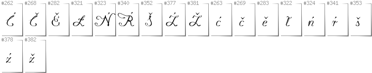 Upper Sorbian - Additional glyphs in font Konstytucyja