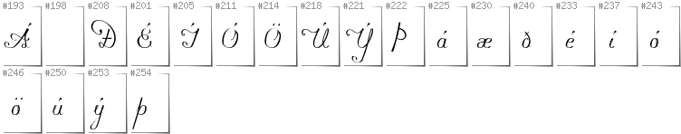 Icelandic - Additional glyphs in font Konstytucyja