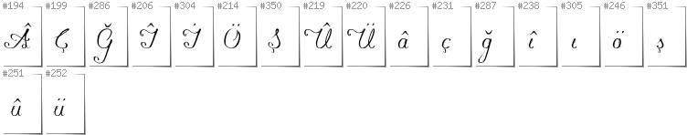Turkish - Additional glyphs in font Konstytucyja