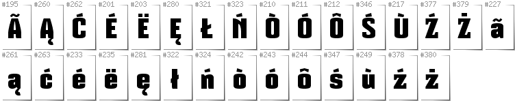 Kashubian - Additional glyphs in font Mikodacs