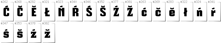 Lower Sorbian - Additional glyphs in font Mikodacs