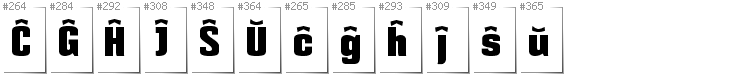 Esperanto - Additional glyphs in font Mikodacs